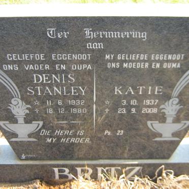 BRITZ Denis Stanley 1932-1980 &amp; Katie 1937-2008
