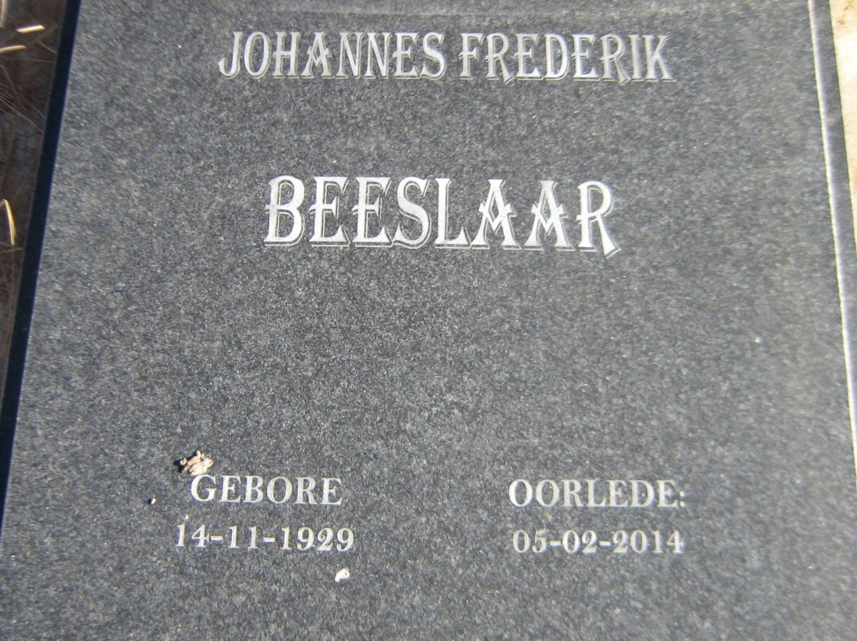 BEESLAAR Johannes Frederik 1929-2014