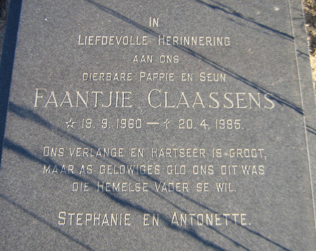 CLAASSENS Faantjie 1960-1995