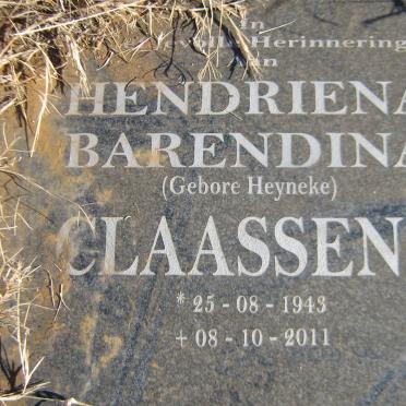 CLAASSENS Hendriena Barendiena nee HEYNEKE 1943-2011
