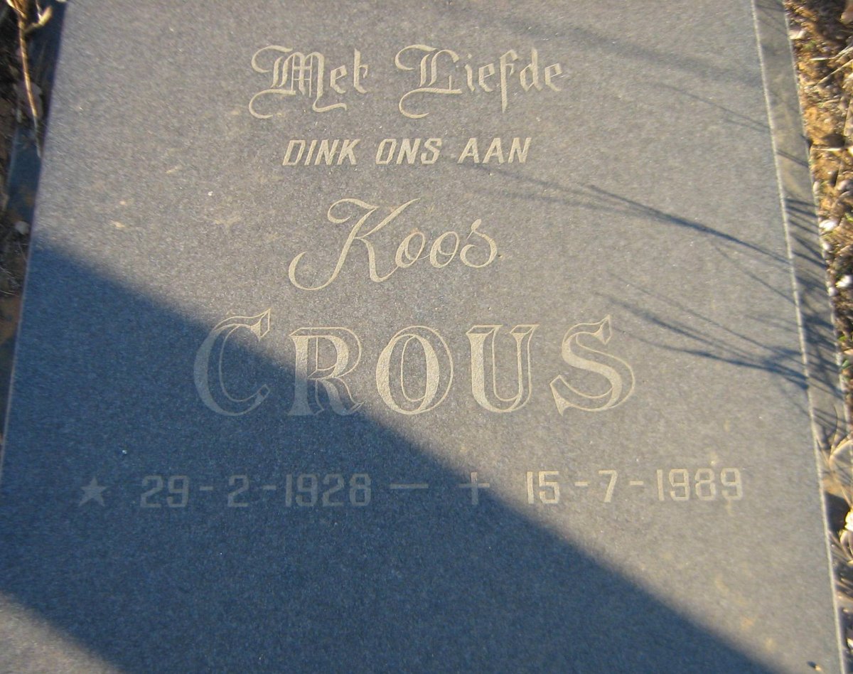 CROUS Koos 1928-1989