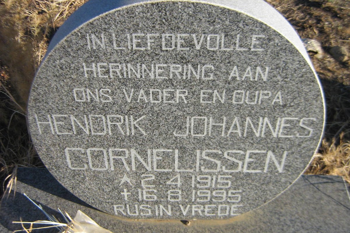 CORNELISSEN Hendrik Johannes 1915-1995
