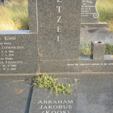 COETZEE Jasper Lodewickus 1920-1970 &amp; Aletta Francina 1922-1999