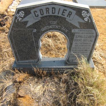 CORDIER Sophia Elizabeth nee GREYLING 1914-2001