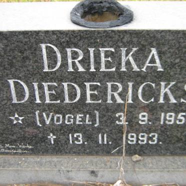 DIEDERICKS Drieka nee VOGEL 1953-1993