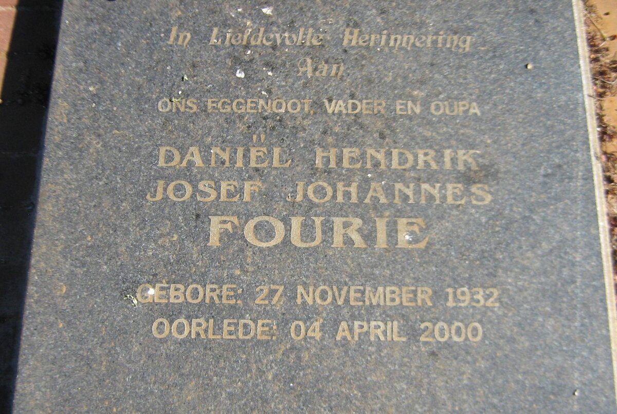 FOURIE Daniel Hendrik Josef Johannes 1932-2000