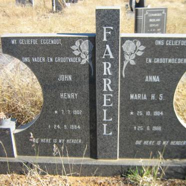FARRELL John Henry 1902-1984 &amp; Anna Maria H.S. 1904-1988