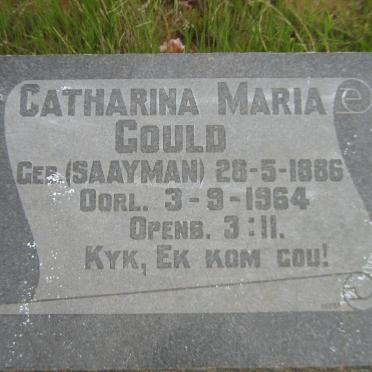 GOULD Catharina Maria nee SAAYMAN 1886-1964