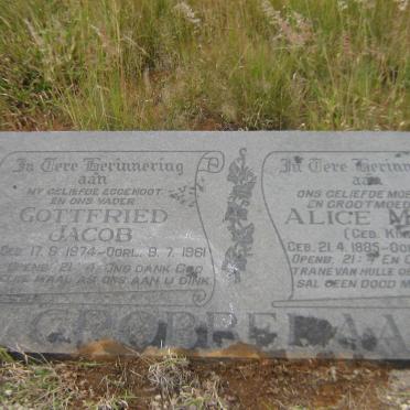 GROBBELAAR Gottfried Jacob 1874-1961 &amp; Alice Maria KING 1885-1973