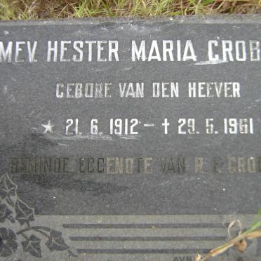 GROBLER Hester Maria nee VAN DEN HEEVER 1912-1961