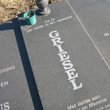 GRIESEL Petrus Johannes 1923-1999 &amp; Hester Margaretha 1921-1999