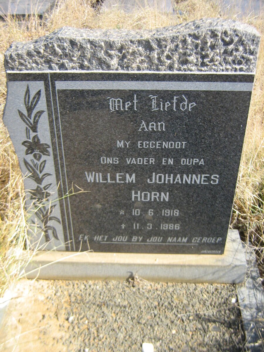 HORN Willem Johannes 1918-1986