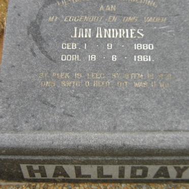 HALLIDAY Jan Andries 1880-1961