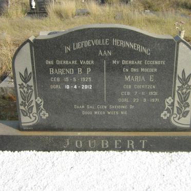 JOUBERT Barend B.P. 1925-2012 &amp; Maria E. COERTZEN 1931-1971