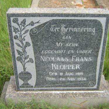 KLOPPER Nicolaas Frans 1919-1956