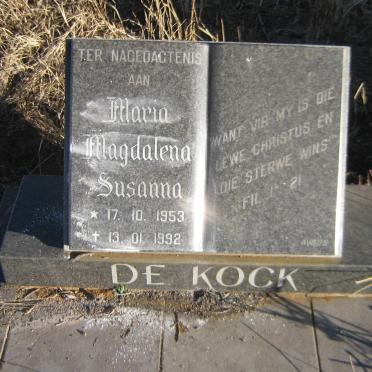 KOCK Maria Magdalena Susanna, de 1953-1992