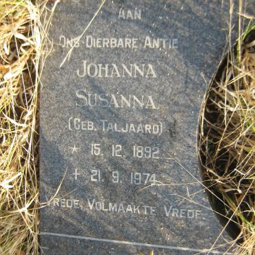 KING Johanna Susanna nee TALJAARD 1892-1974