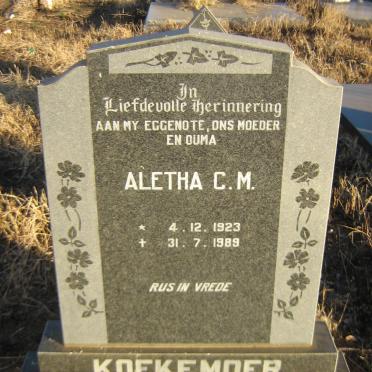 KOEKEMOER Aletha C.M. 1923-1989