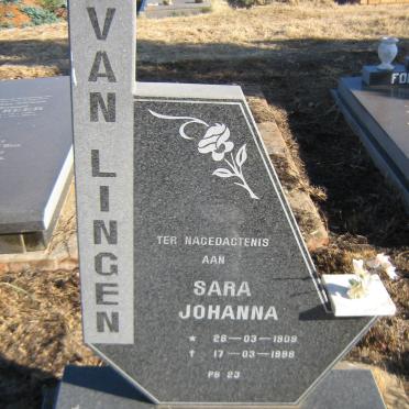 LINGEN Sara Johanna, van 1909-1998