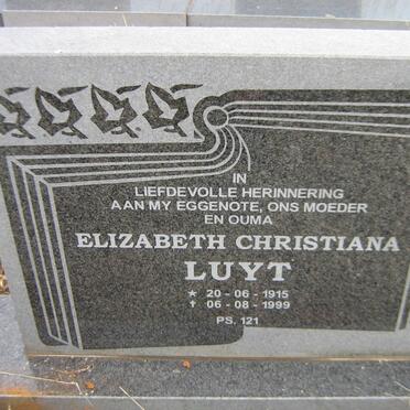 LUYT Elizabeth Christiana 1915-1999