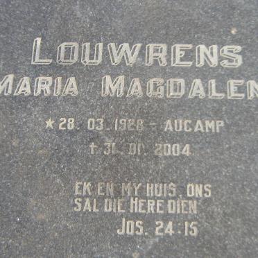 LOUWRENS Maria Magdalena nee AUCAMP 1928-2004