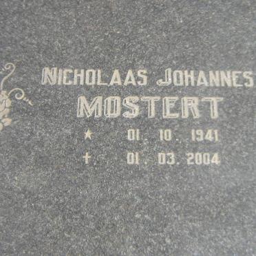 MOSTERT Nicholaas Johannes 1941-2004
