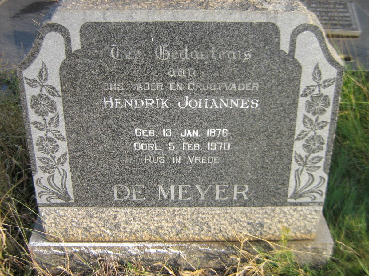 MEYER Hendrik Johannes, de 1876-1970