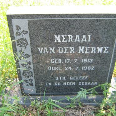 MERWE Meraai, van der 1913-1982