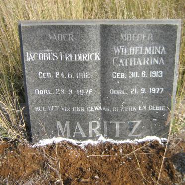 MARITZ Jacobus Fredirick 1912-1976 &amp; Wilhelmina Catharina 1913-1977