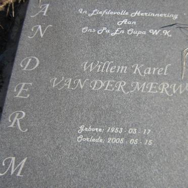 MERWE Willem Karel, van der 1953-2005