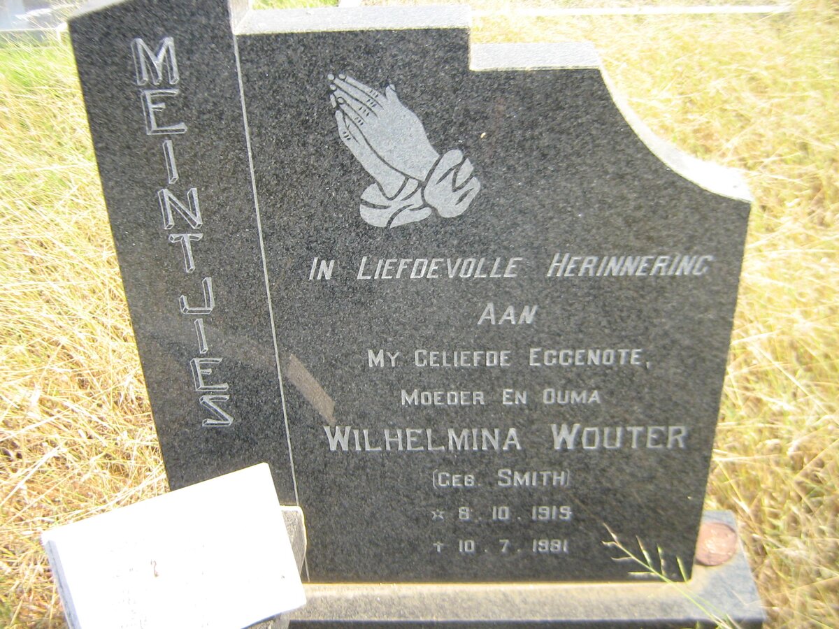 MEINTJIES Wilhelmina Wouter nee SMITH 1919-1981
