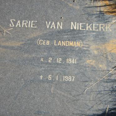 NIEKERK Sarie, van nee LANDMAN 1941-1987