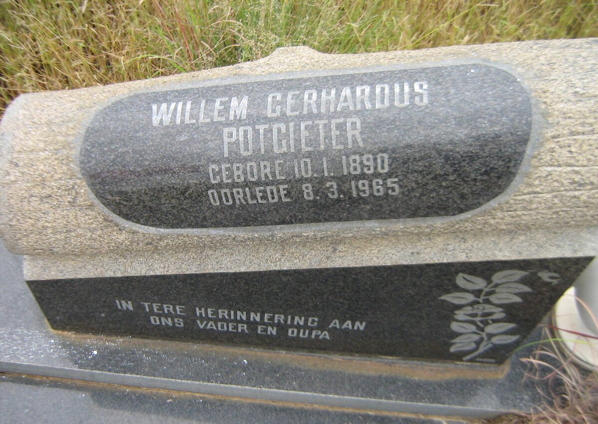 POTGIETER Willem Gerhardus 1890-1965