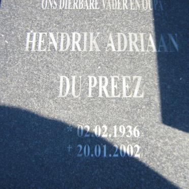 PREEZ Hendrik Adriaan, du 1936-2002