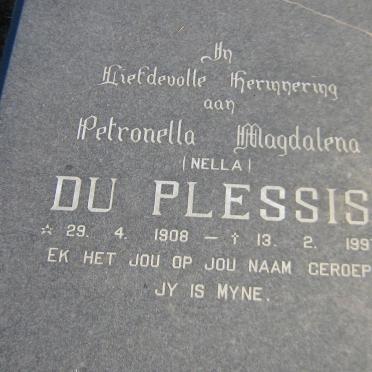 PLESSIS Petronella Magdalena, du 1908-1997