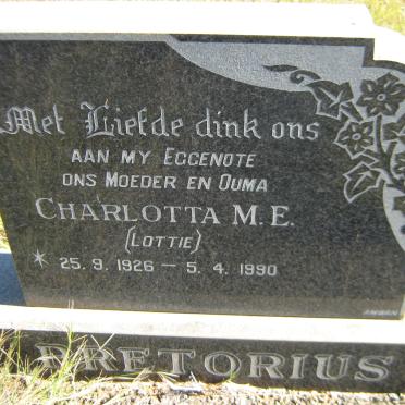 PRETORIUS Charlotta M.E. 1926-1990