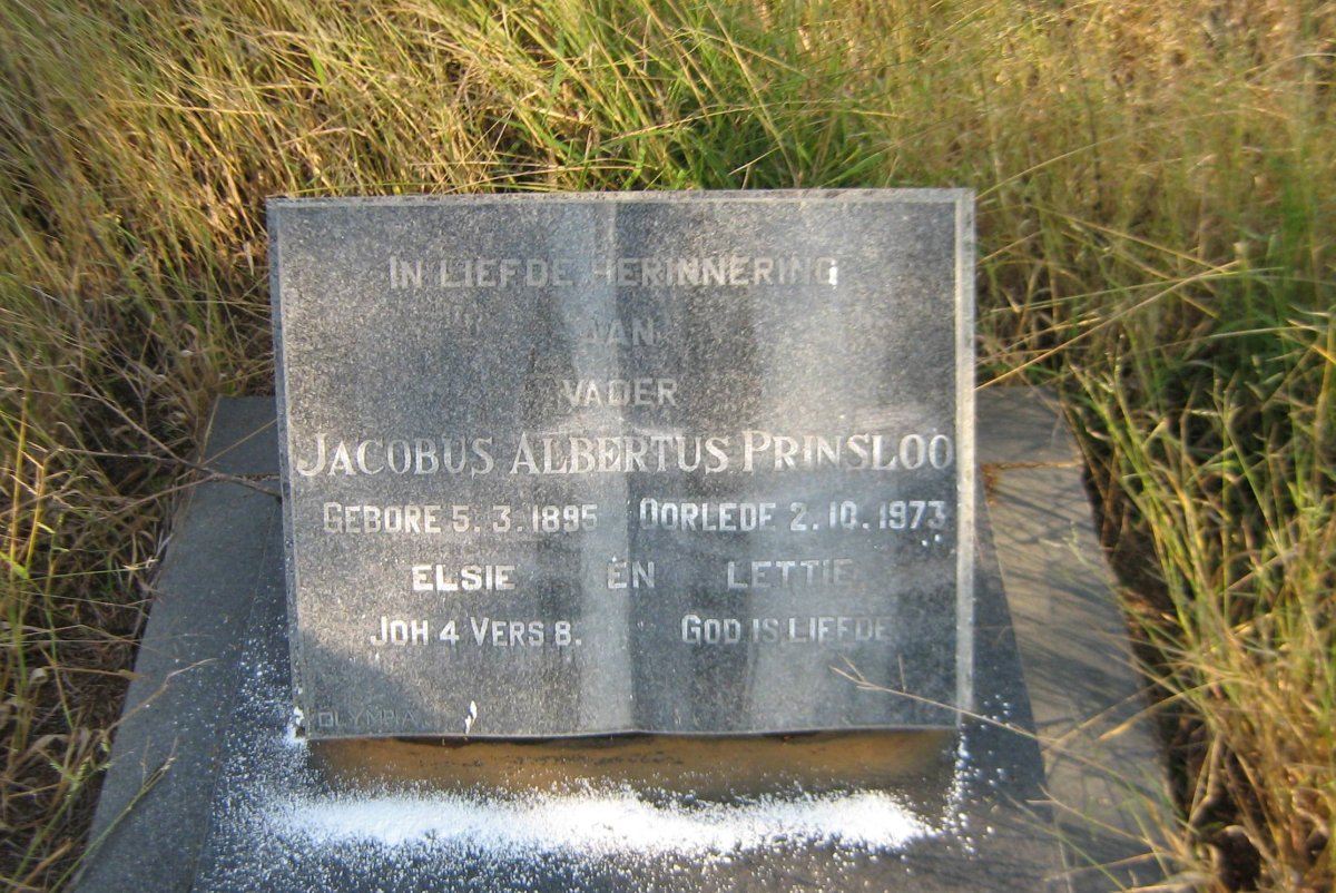 PRINSLOO Jacobus Albertus 1895-1973