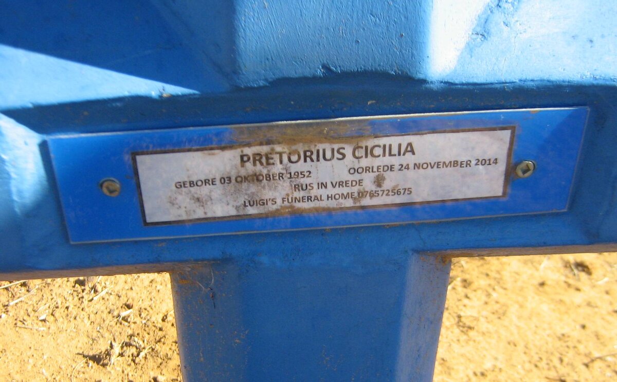 PRETORIUS Cicilia 1952-2014