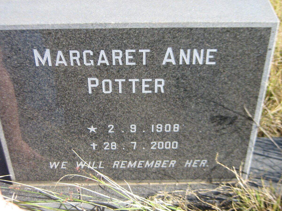 POTTER Margaret Anne 1908-2000