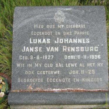 RENSBURG Lukas Johannes, Janse van 1927-1956