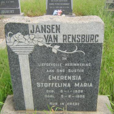 RENSBURG Emerensia Stoffelina Maria, Jansen van 1909-1956