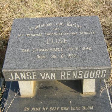 RENSBURG Elise, Janse van nee SWANEPOEL 1942-1972