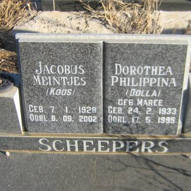 SCHEEPERS Jacobus Meintjes 1928-2002 &amp; Dorothea Philippina MAREE 1933-1995