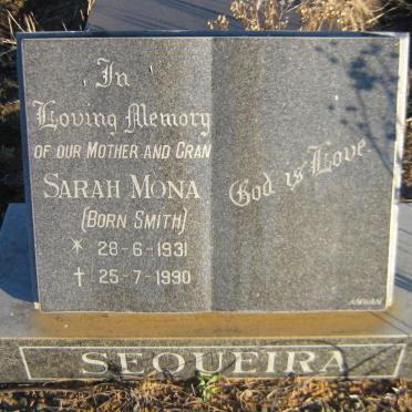 SEQUEIRA Sarah Mona nee SMITH 1931-1990