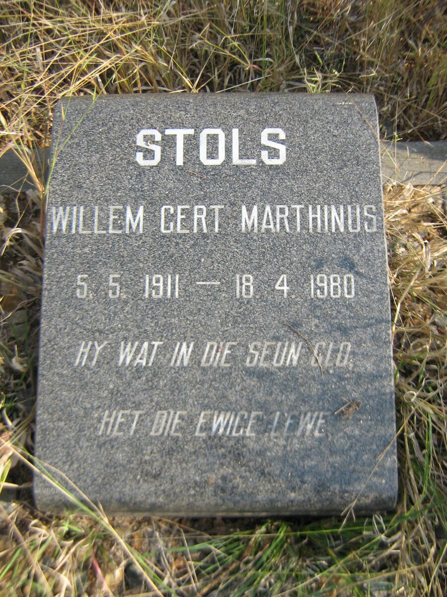 STOLS Willem Gert Marthinus 1911-1980
