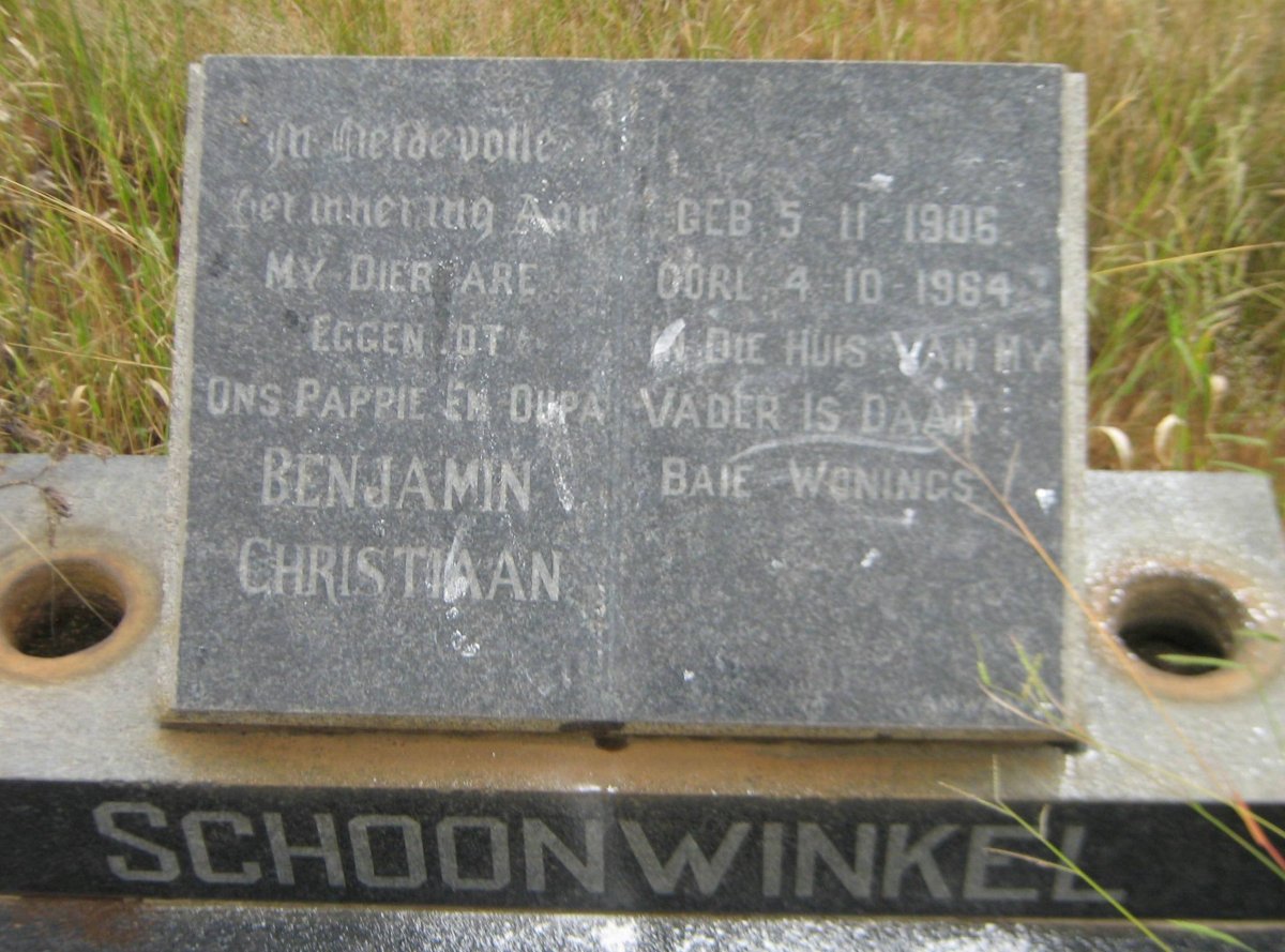 SCHOONWINKEL Benjamin Christiaan 1906-1964