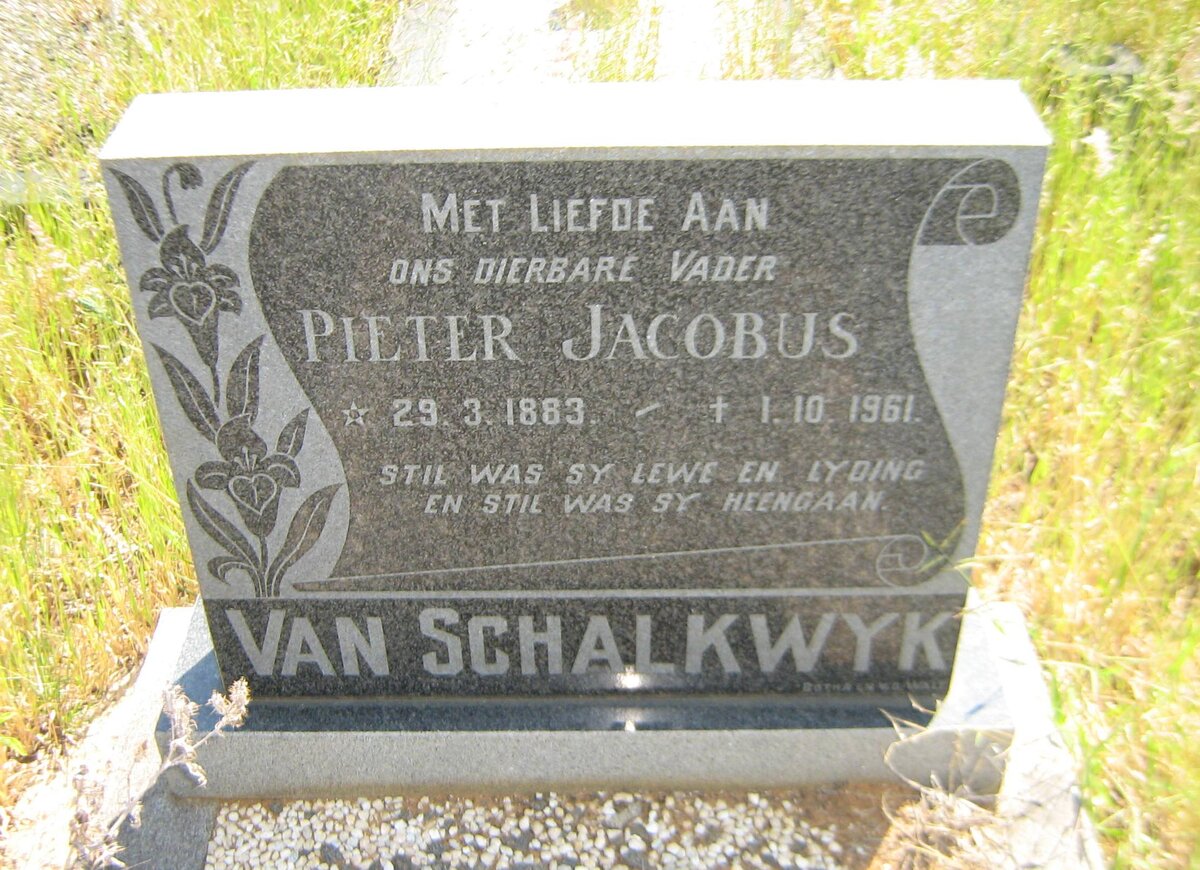 SCHALKWYK Pieter Jacobus, van 1883-1961
