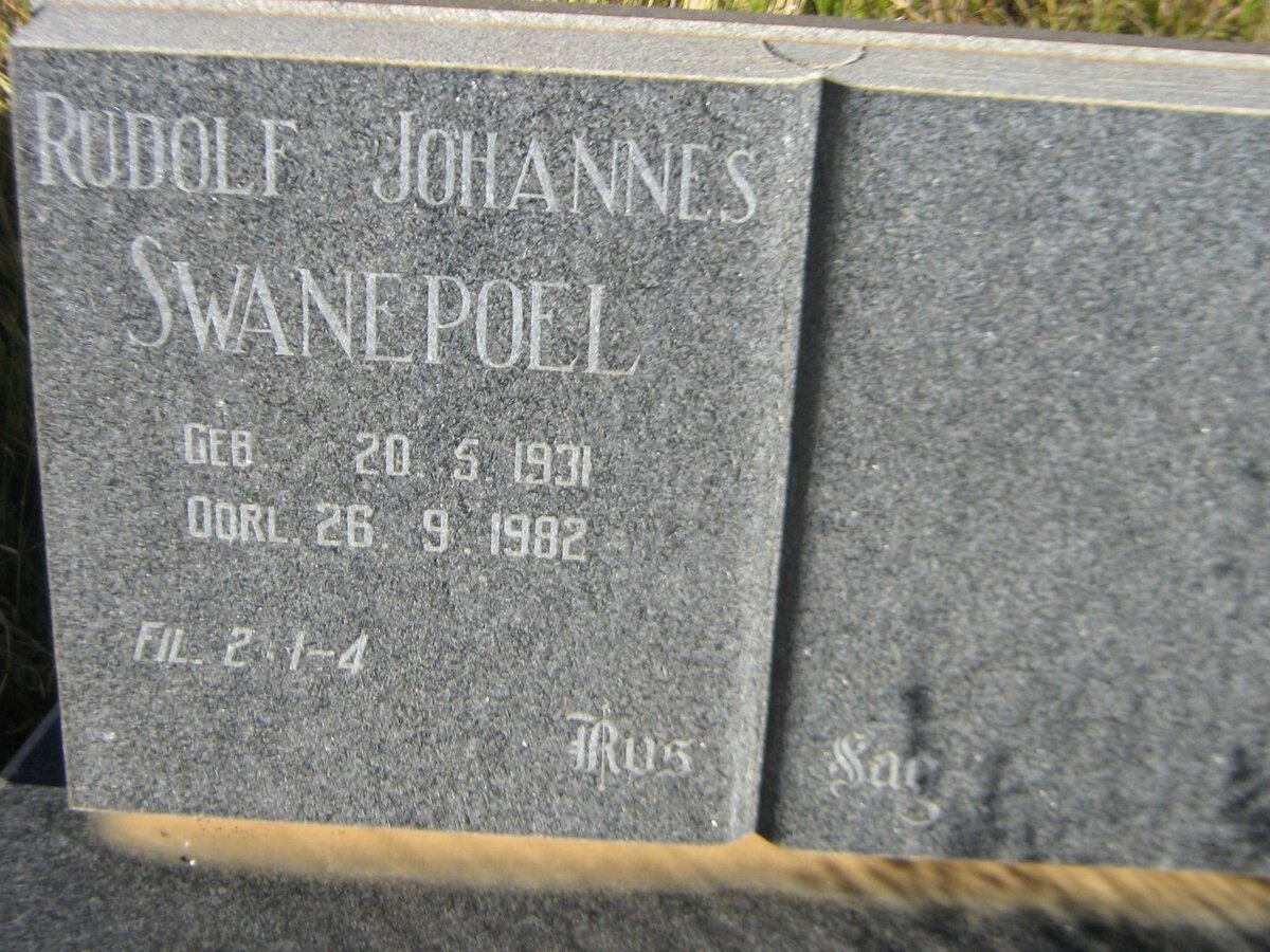 SWANEPOEL Rudolf Johannes 1931-1982