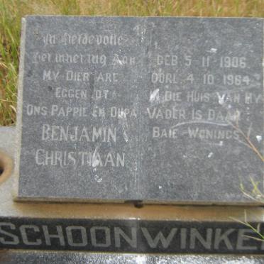 SCHOONWINKEL Benjamin Christiaan 1906-1964