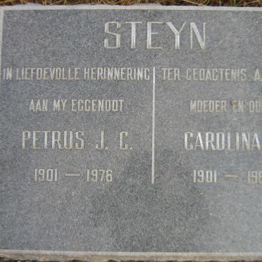 STEYN Petrus J.C. 1901-1976 &amp; Carolina F. 1901-1987